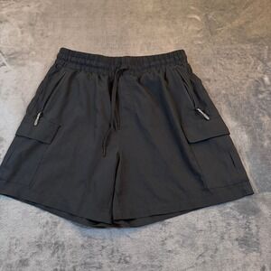 Maskert Black Cargo Shorts Elastic Waist Stretch Hiking Utility Mens Medium 28"